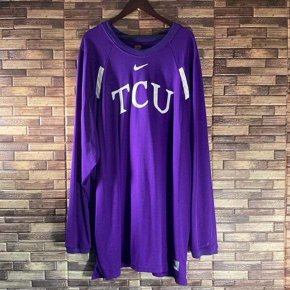 Pre owned  Mens Vintage Nike TCU Team Issue Athletic Cut Crew Neck 3XL - Picture 1 of 9